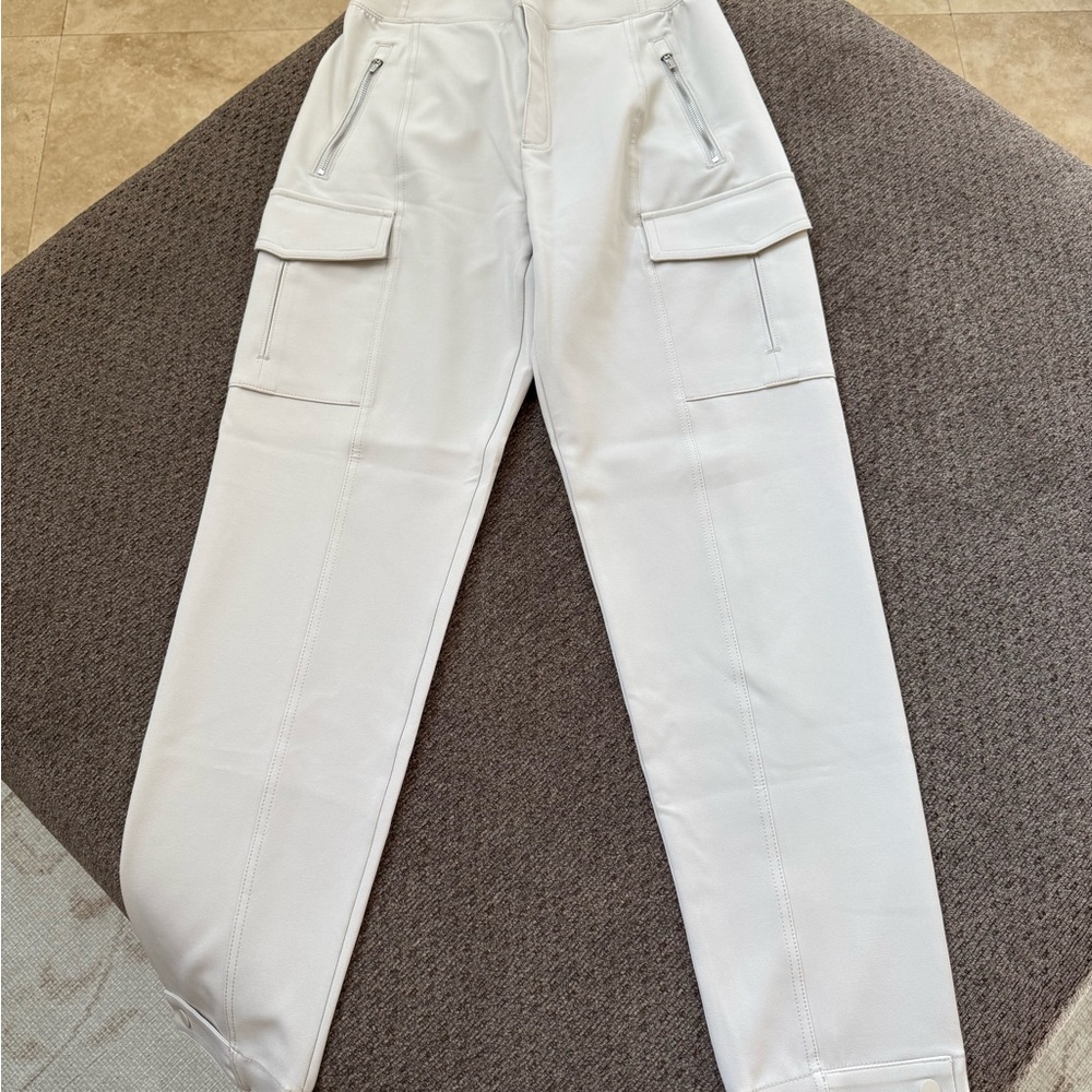 Athleta White Cargo Jogger Pants with Zip Pockets